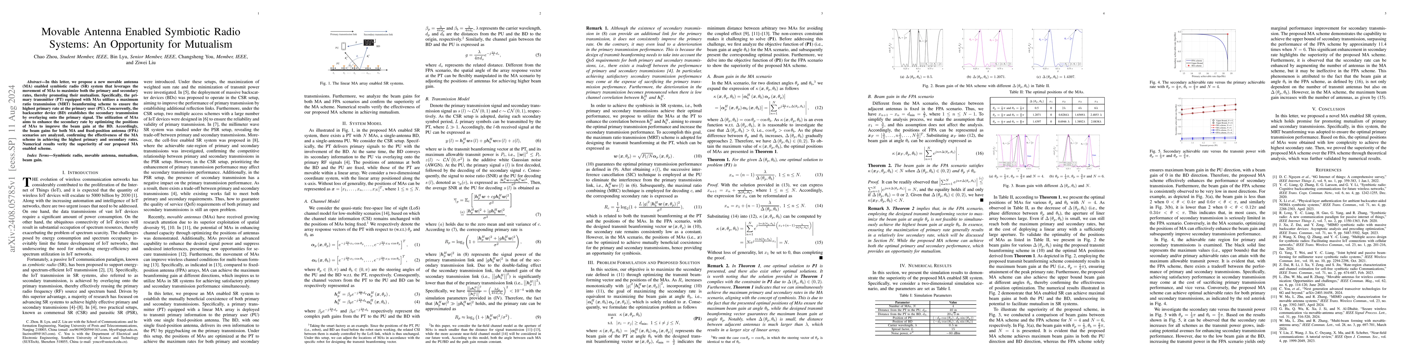 Thumbnail for Movable Antenna Enabled Symbiotic Radio Systems: An Opportunity for
  Mutualism
