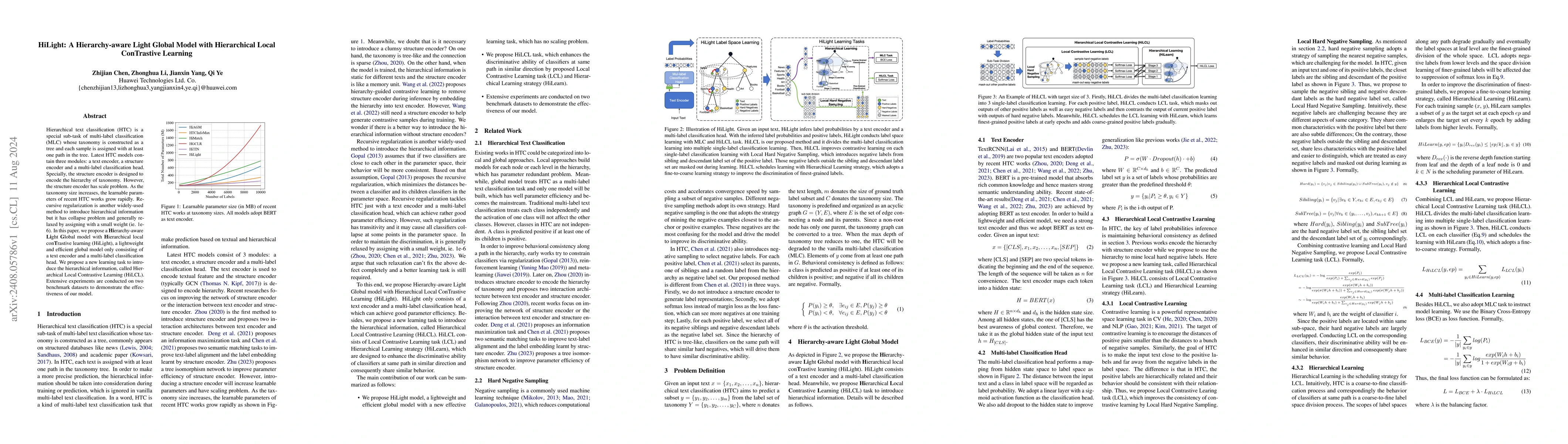 Thumbnail for HiLight: A Hierarchy-aware Light Global Model with Hierarchical Local
  ConTrastive Learning