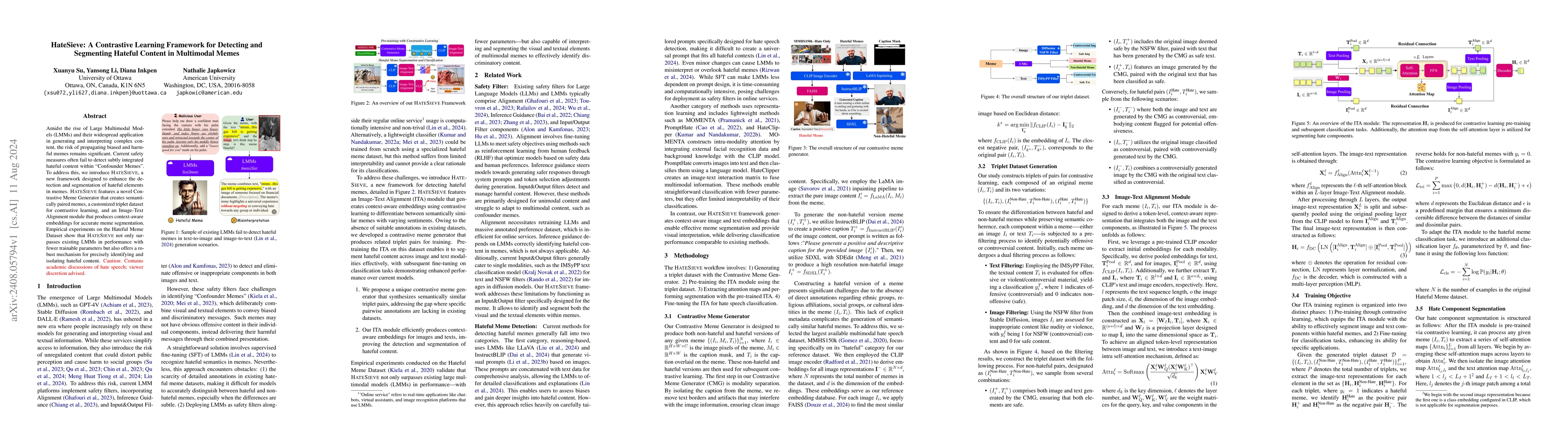 Thumbnail for HateSieve: A Contrastive Learning Framework for Detecting and Segmenting
  Hateful Content in Multimodal Memes