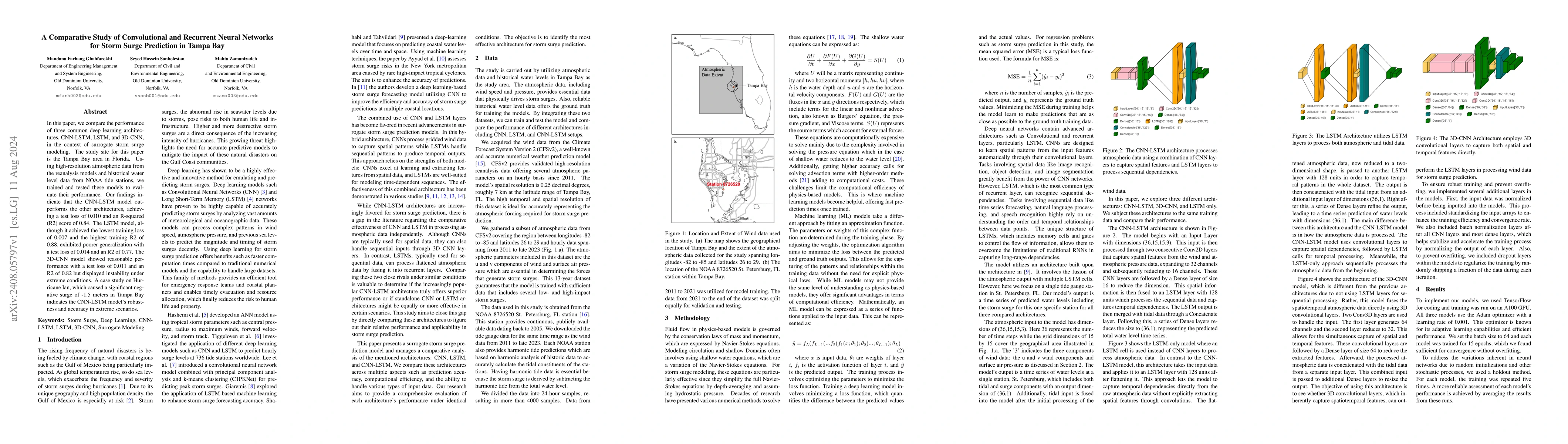 Thumbnail for A Comparative Study of Convolutional and Recurrent Neural Networks for
  Storm Surge Prediction in Tampa Bay