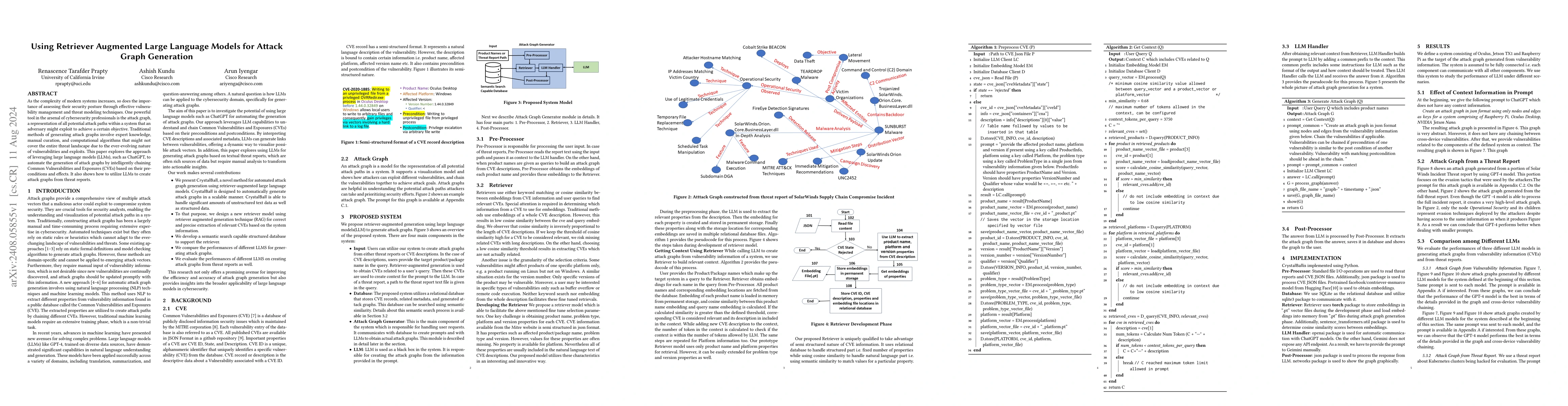 Thumbnail for Using Retriever Augmented Large Language Models for Attack Graph
  Generation