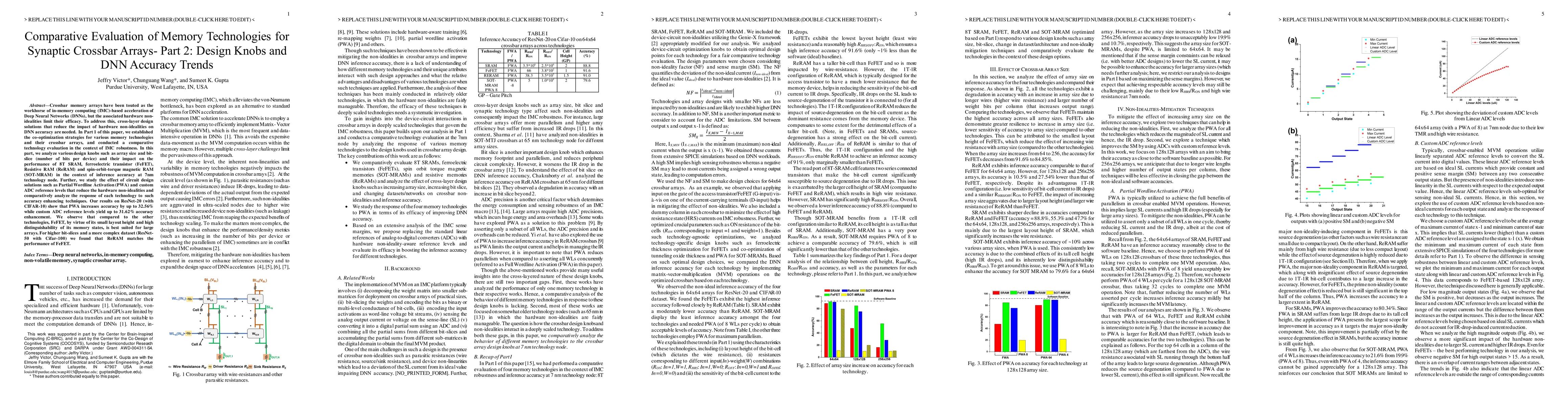 Thumbnail for Comparative Evaluation of Memory Technologies for Synaptic Crossbar
  Arrays- Part 2: Design Knobs and DNN Accuracy Trends