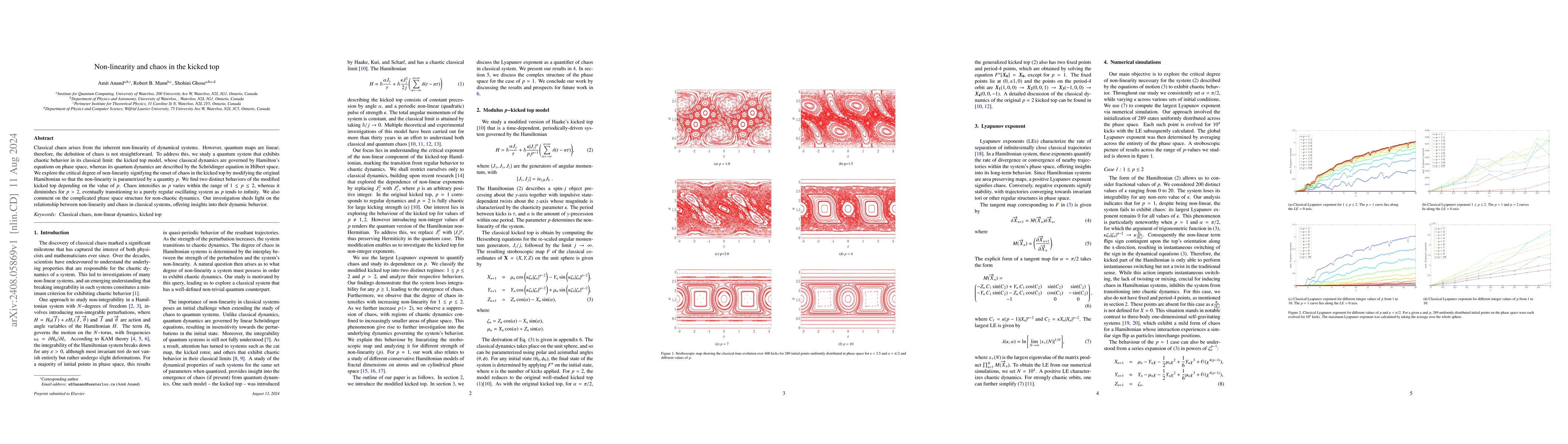 Thumbnail for Non-linearity and chaos in the kicked top