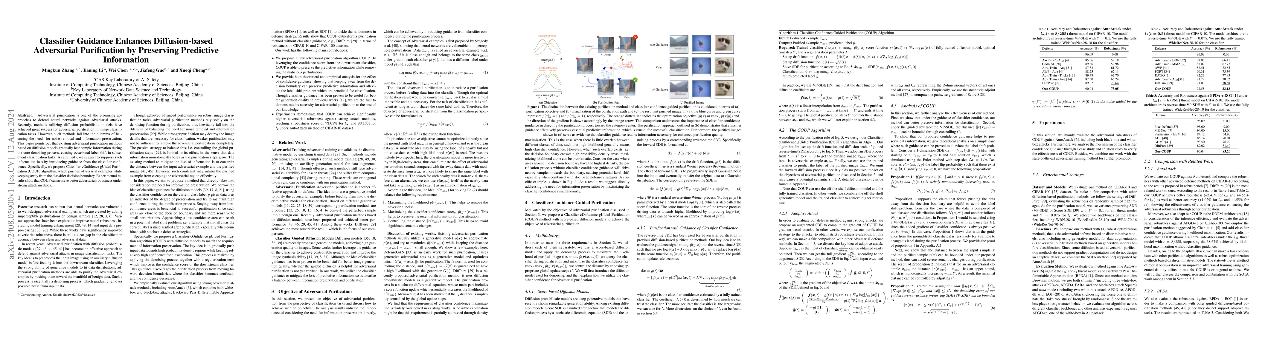 Thumbnail for Classifier Guidance Enhances Diffusion-based Adversarial Purification by
  Preserving Predictive Information