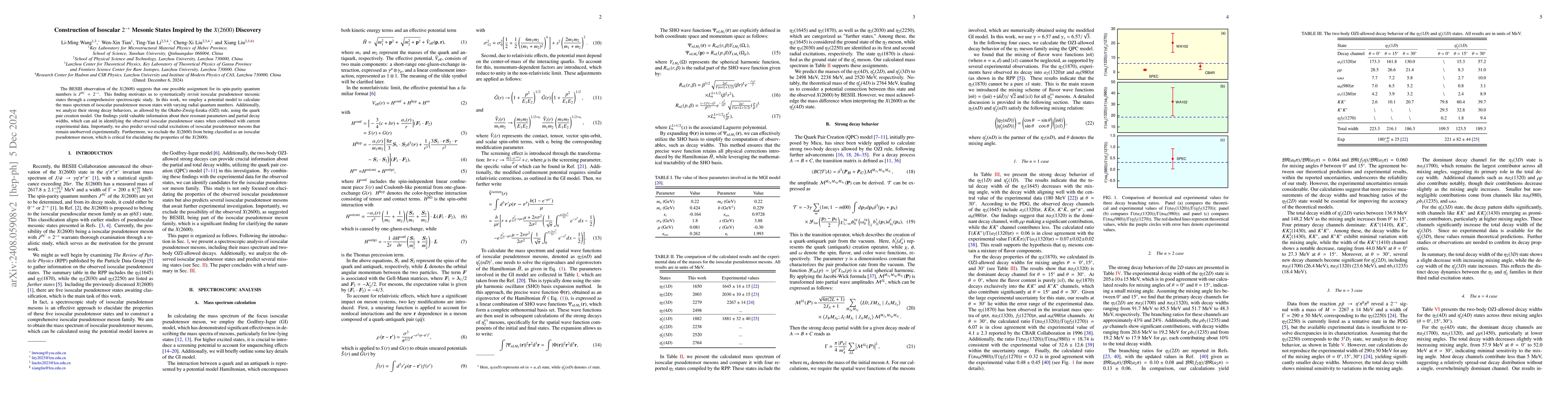 Thumbnail for Construction of Isoscalar $2^{-+}$ Mesonic States Inspired by the
  $X(2600)$ Discovery