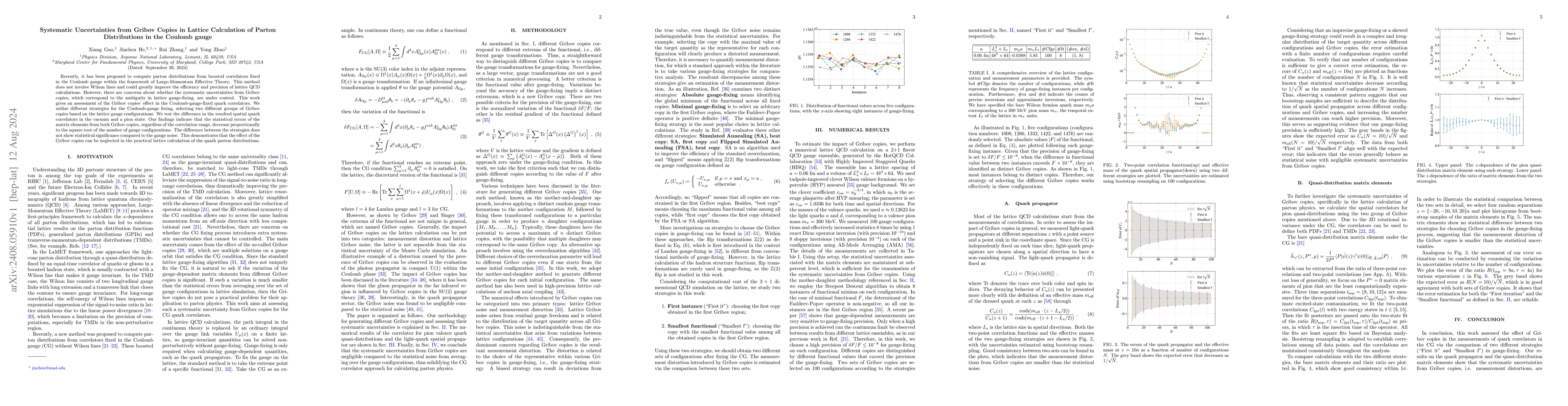 Thumbnail for Systematic Uncertainties from Gribov Copies in Lattice Calculation of
  Parton Distributions in the Coulomb gauge
