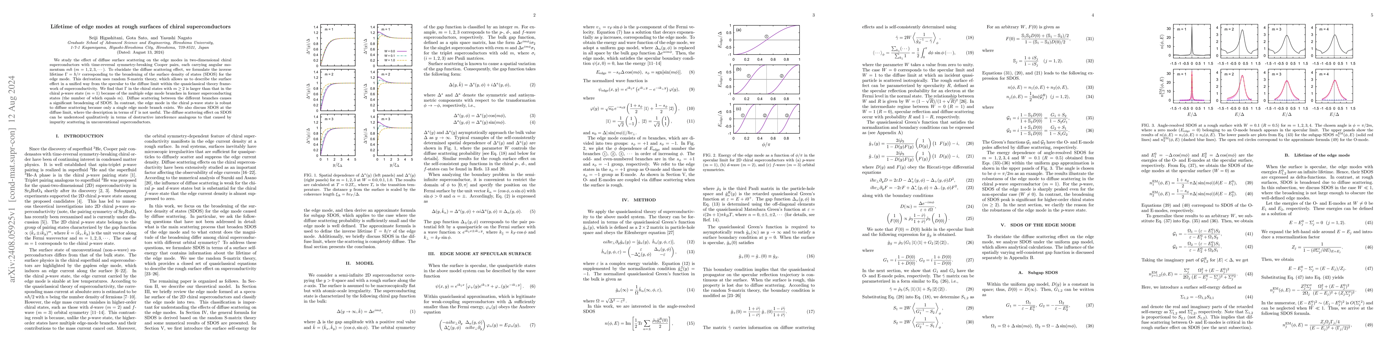 Thumbnail for Lifetime of edge modes at rough surfaces of chiral superconductors