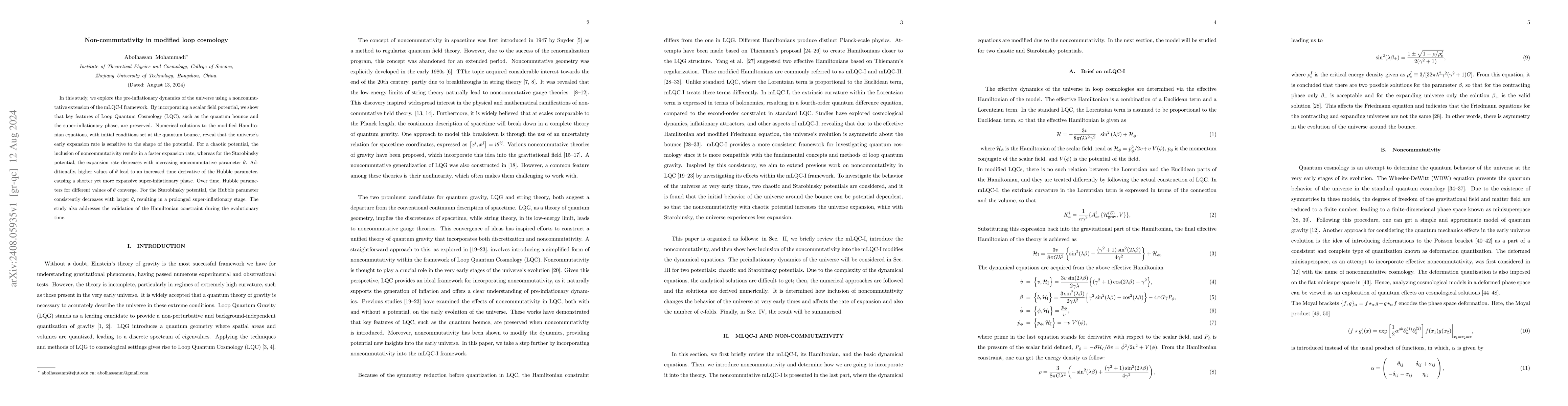 Thumbnail for Non-commutativity in modified loop cosmology