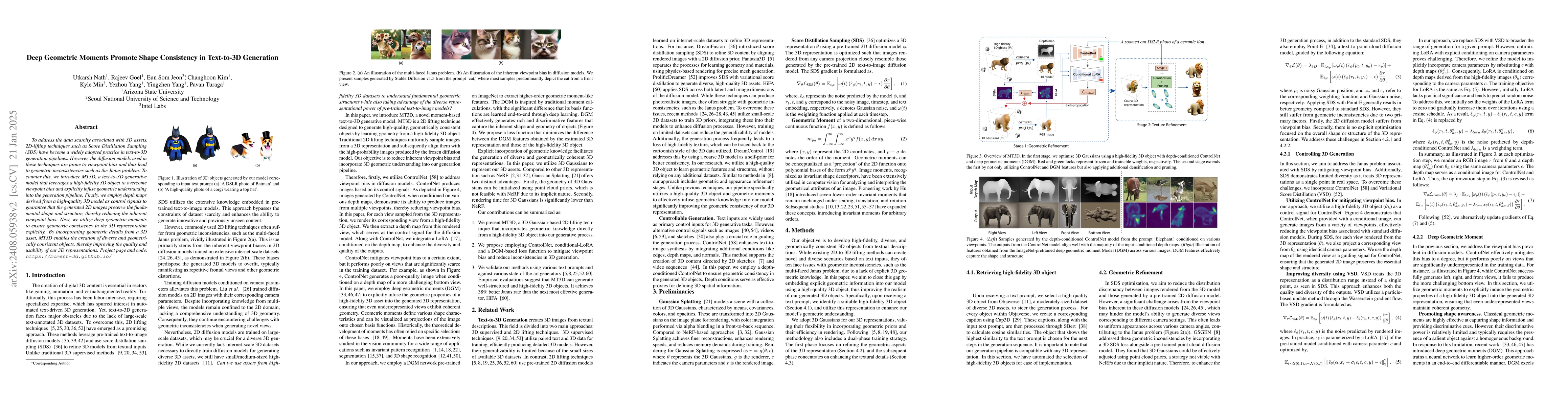 Thumbnail for Deep Geometric Moments Promote Shape Consistency in Text-to-3D
  Generation