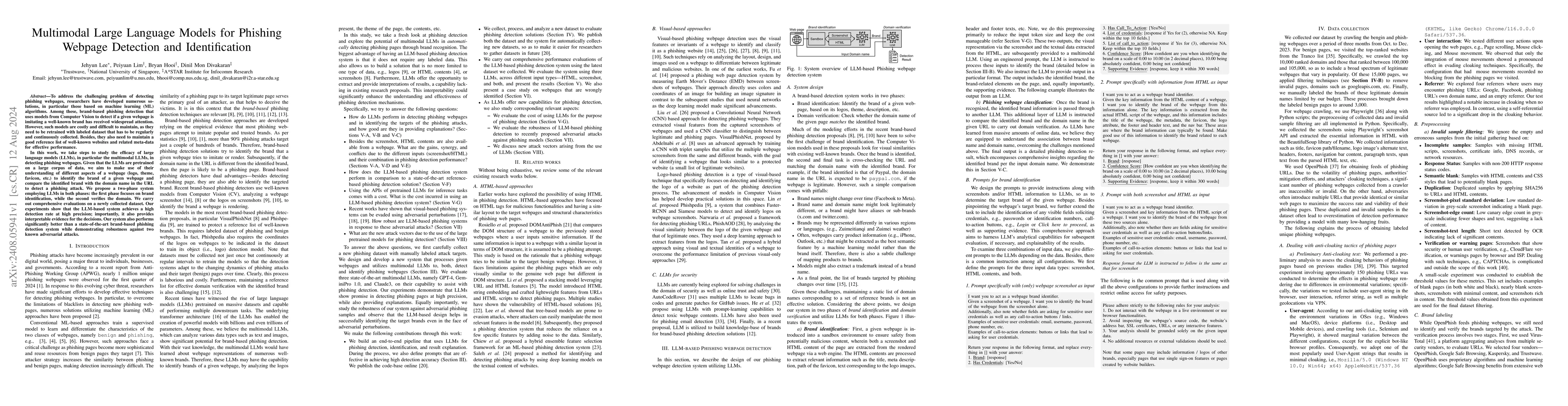 Thumbnail for Multimodal Large Language Models for Phishing Webpage Detection and
  Identification