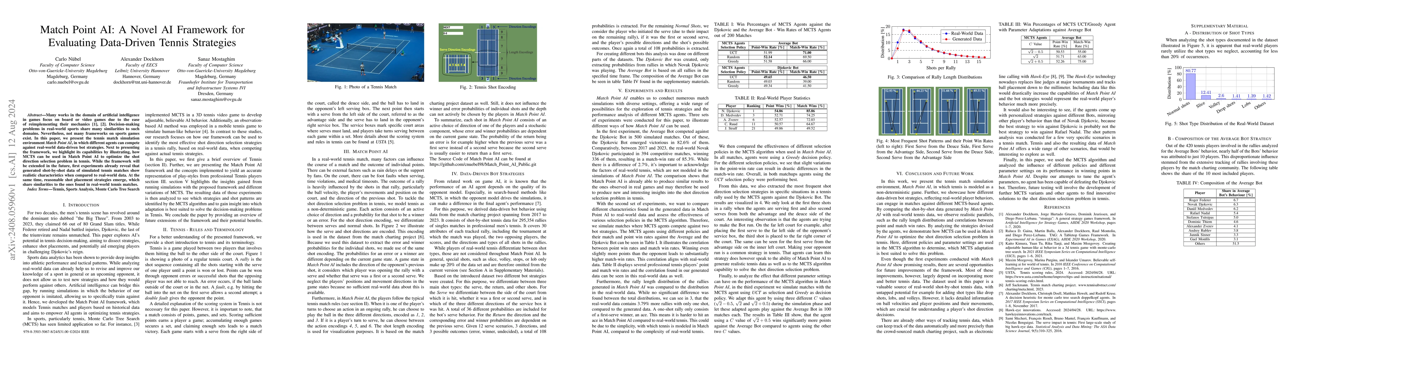 Thumbnail for Match Point AI: A Novel AI Framework for Evaluating Data-Driven Tennis
  Strategies