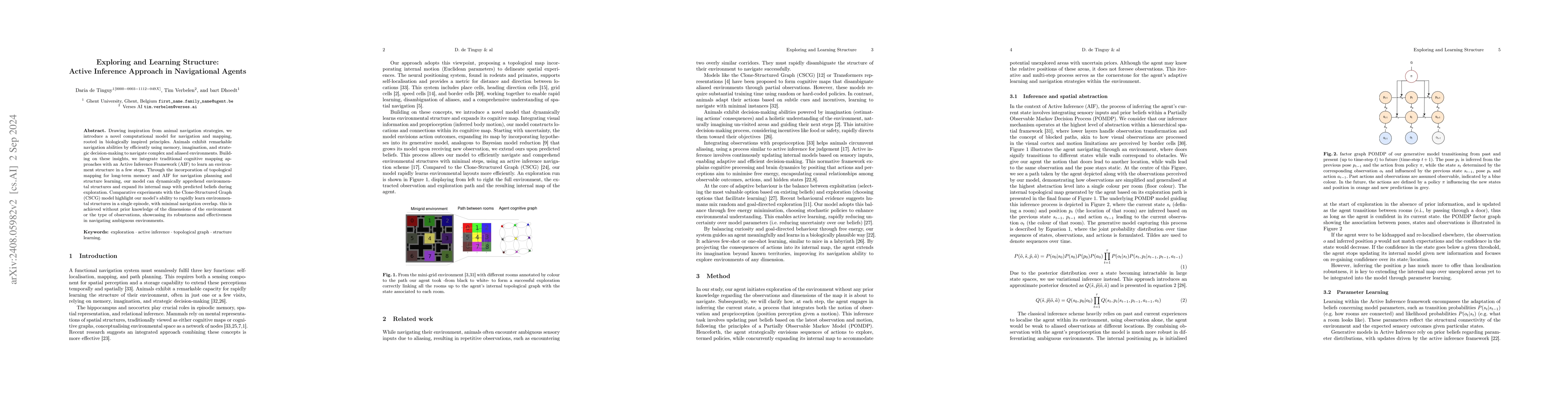 Thumbnail for Exploring and Learning Structure: Active Inference Approach in
  Navigational Agents