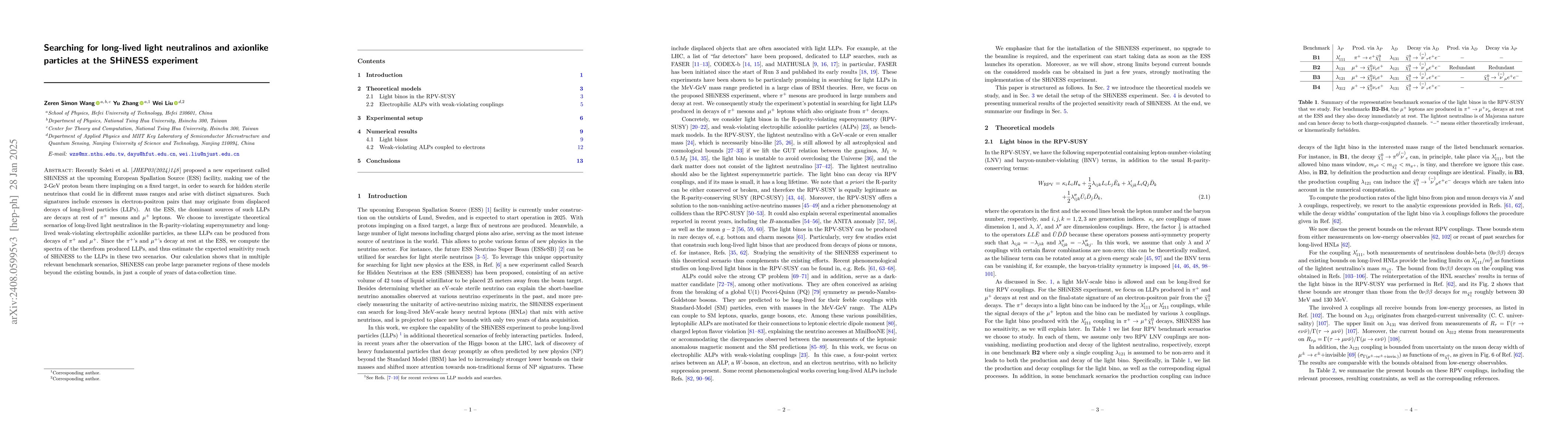 Thumbnail for Searching for light long-lived particles at SHiNESS