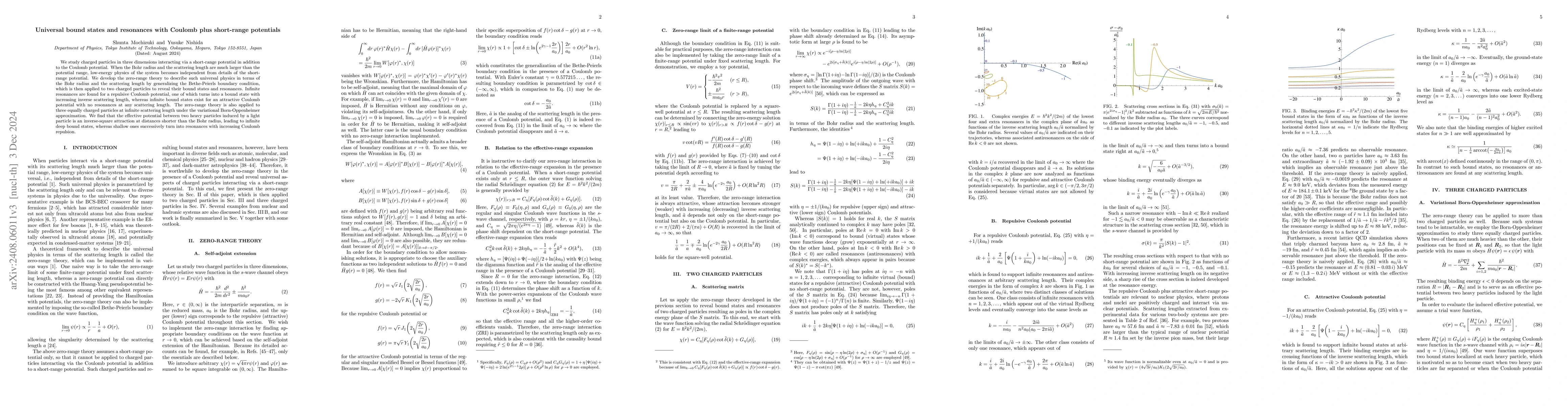 Thumbnail for Universal bound states and resonances with Coulomb plus short-range
  potentials