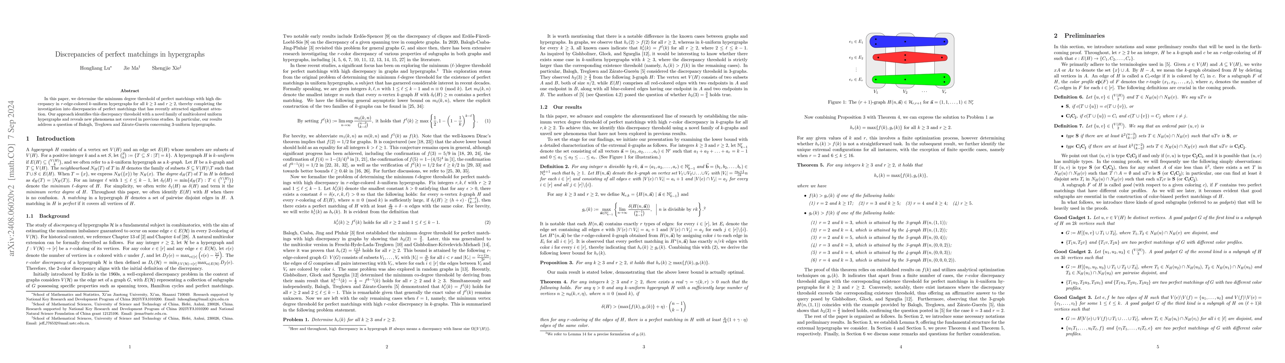 Thumbnail for Discrepancies of perfect matchings in hypergraphs