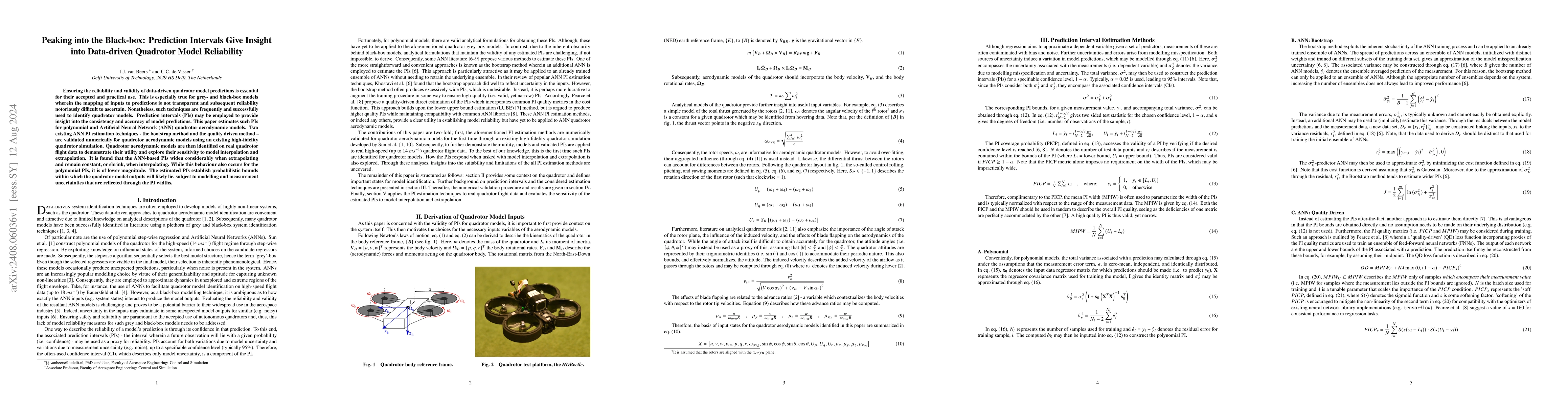 Thumbnail for Peaking into the Black-box: Prediction Intervals Give Insight into
  Data-driven Quadrotor Model Reliability