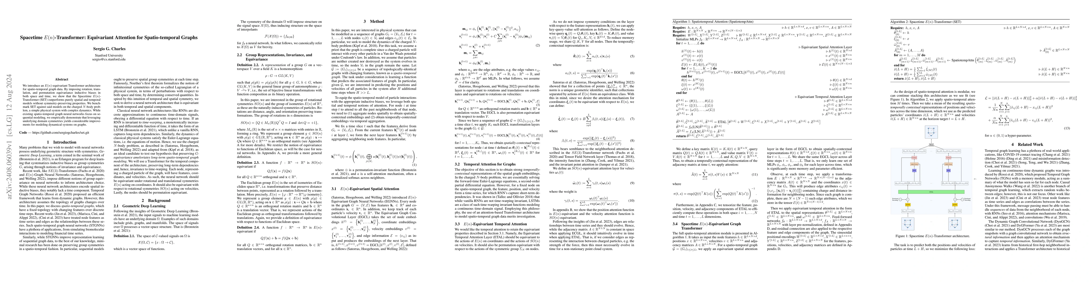 Thumbnail for Spacetime $E(n)$-Transformer: Equivariant Attention for Spatio-temporal
  Graphs