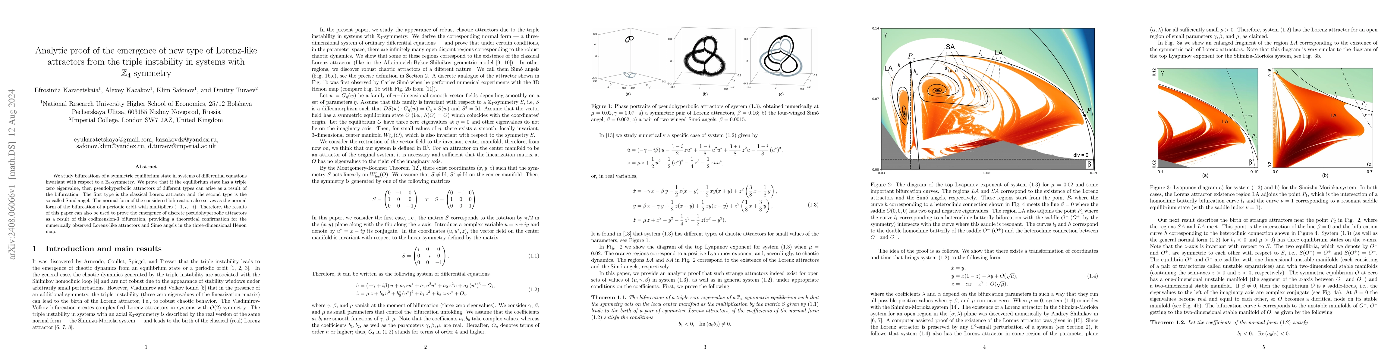 Thumbnail for Analytic proof of the emergence of new type of Lorenz-like attractors
  from the triple instability in systems with $\mathbb{Z}_4$-symmetry