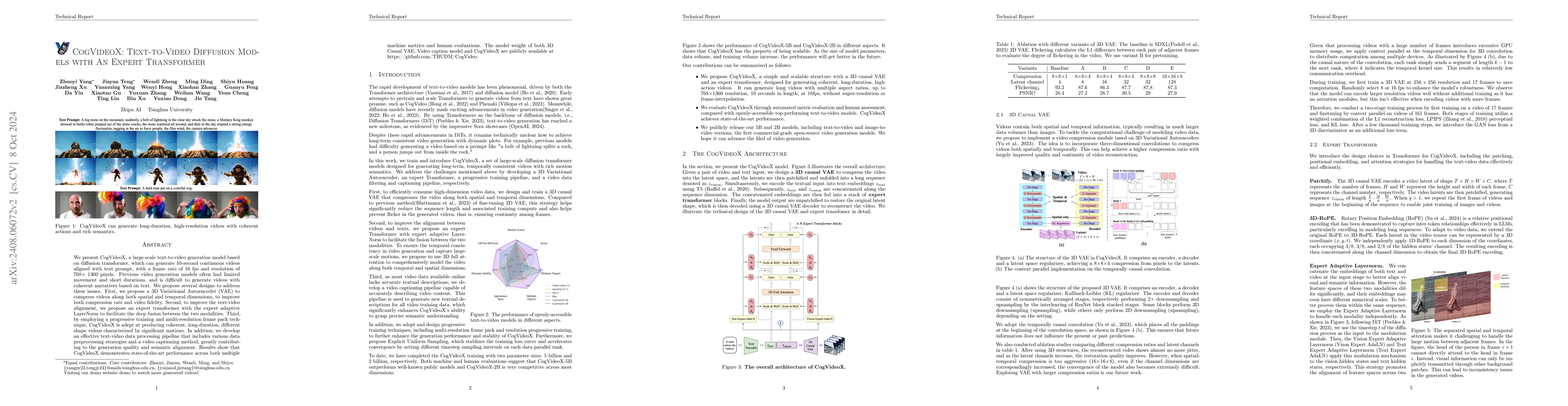 Thumbnail for CogVideoX: Text-to-Video Diffusion Models with An Expert Transformer