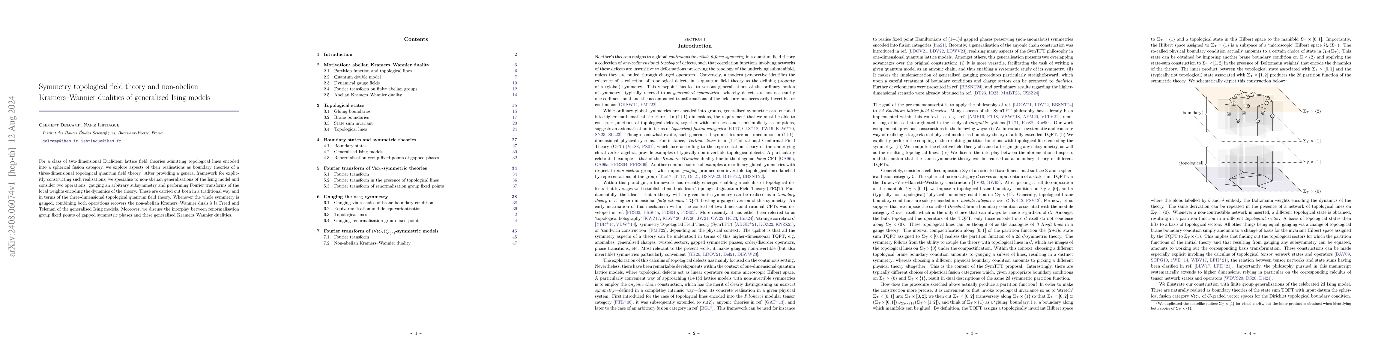 Thumbnail for Symmetry topological field theory and non-abelian Kramers-Wannier
  dualities of generalised Ising models
