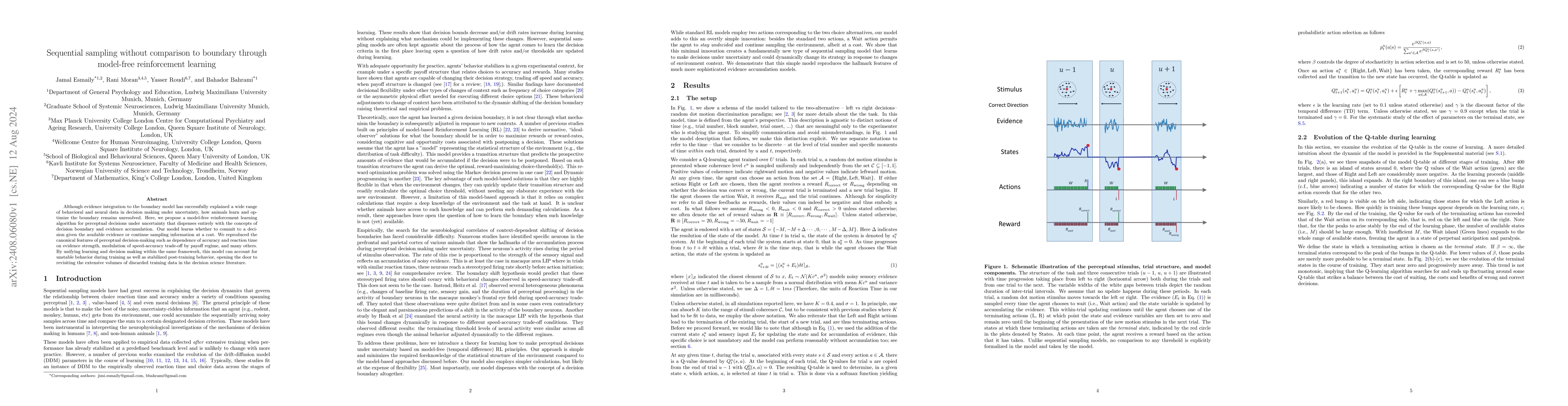 Thumbnail for Sequential sampling without comparison to boundary through model-free
  reinforcement learning
