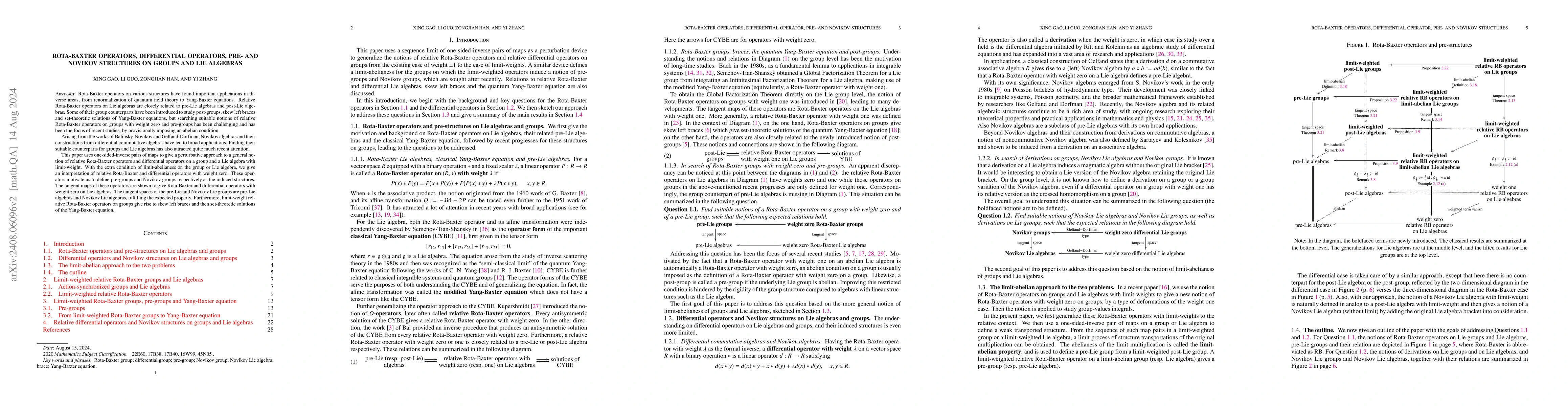 Thumbnail for Rota-Baxter operators, differential operators, pre- and Novikov
  structures on groups and Lie algebras