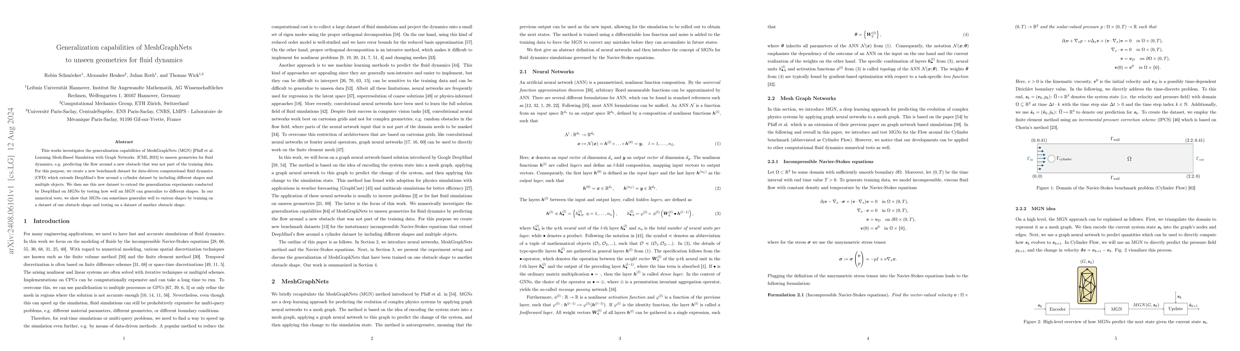 Thumbnail for Generalization capabilities of MeshGraphNets to unseen geometries for
  fluid dynamics