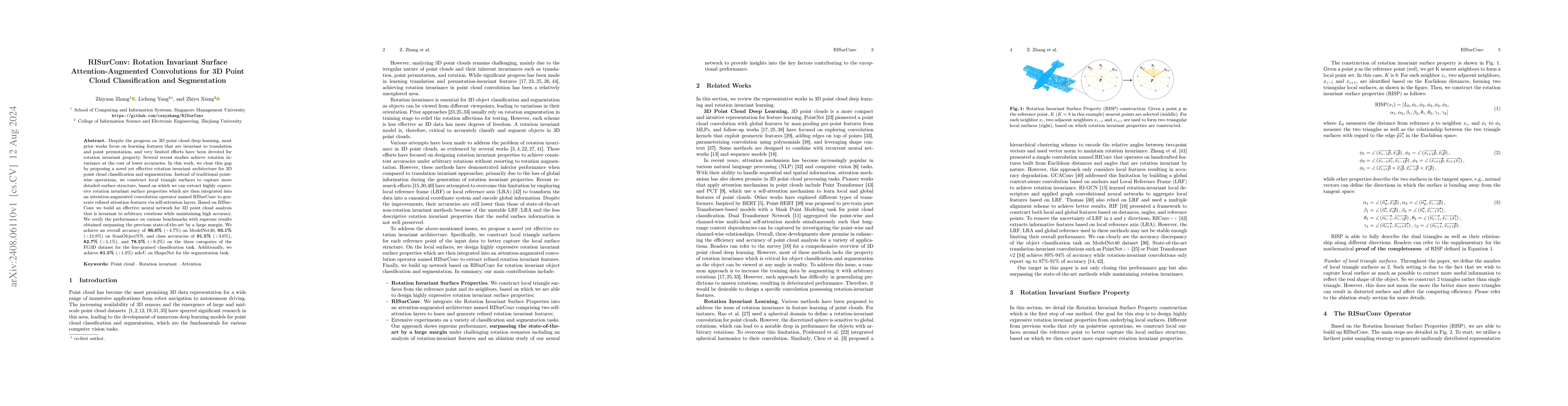 Thumbnail for RISurConv: Rotation Invariant Surface Attention-Augmented Convolutions
  for 3D Point Cloud Classification and Segmentation