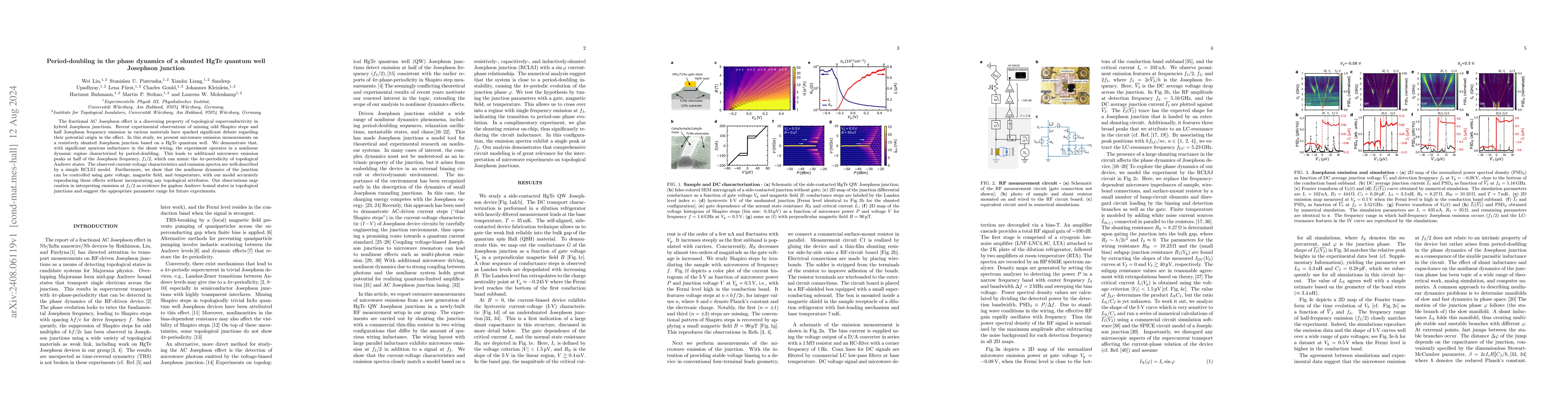 Thumbnail for Period-doubling in the phase dynamics of a shunted HgTe quantum well
  Josephson junction