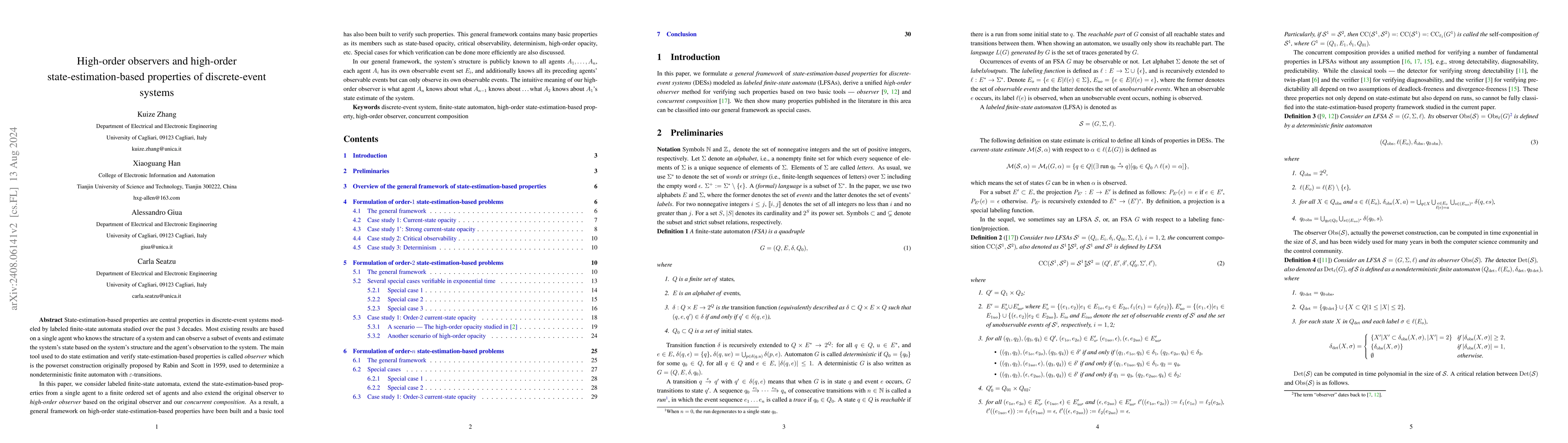 Thumbnail for [Draft] High-order observers and high-order state-estimation-based
  properties of discrete-event systems