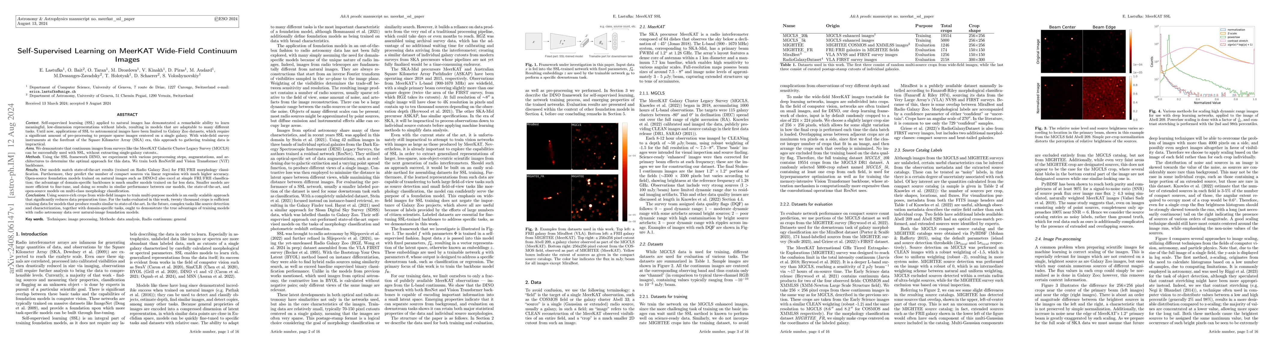 Thumbnail for Self-Supervised Learning on MeerKAT Wide-Field Continuum Images