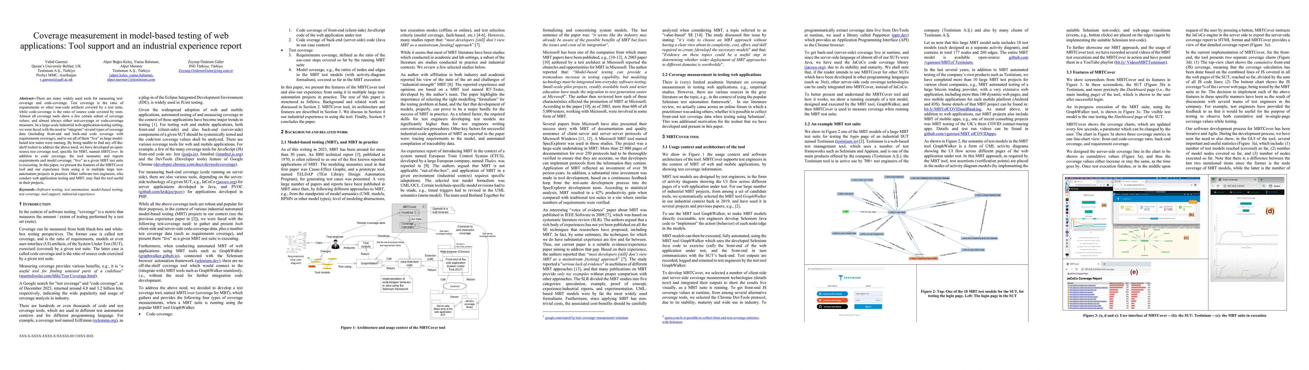 Thumbnail for Coverage measurement in model-based testing of web applications: Tool
  support and an industrial experience report