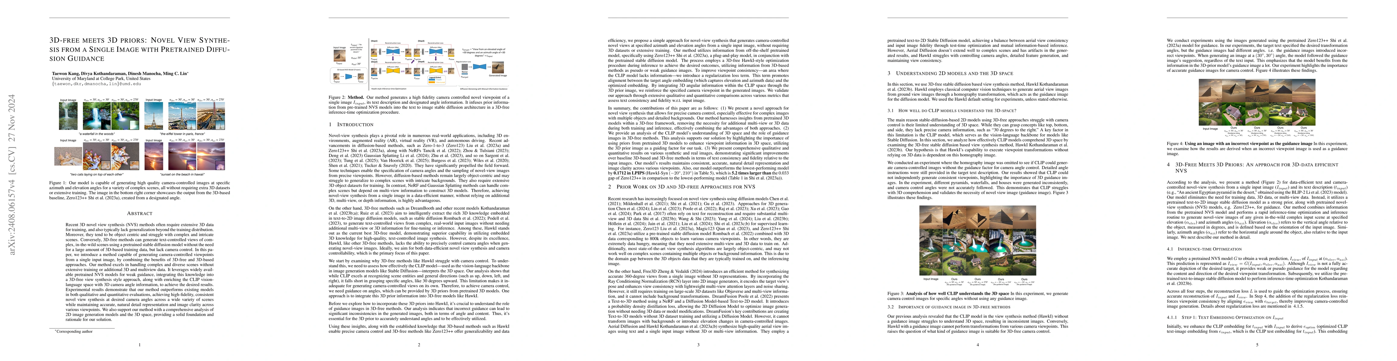 Thumbnail for Novel View Synthesis from a Single Image with Pretrained Diffusion
  Guidance
