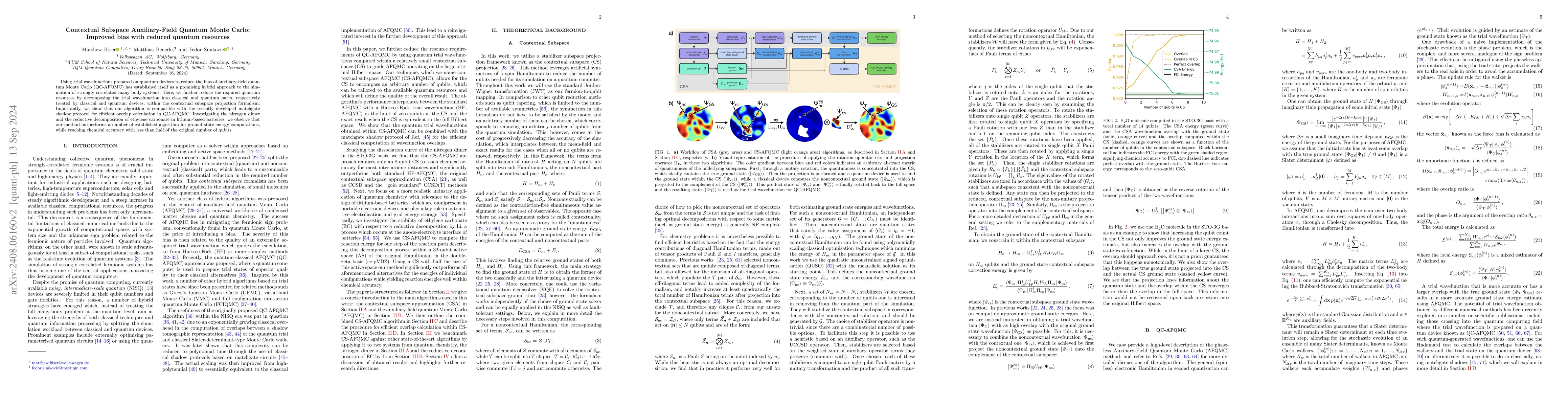 Thumbnail for Contextual Subspace Auxiliary-Field Quantum Monte Carlo: Improved bias
  with reduced quantum resources
