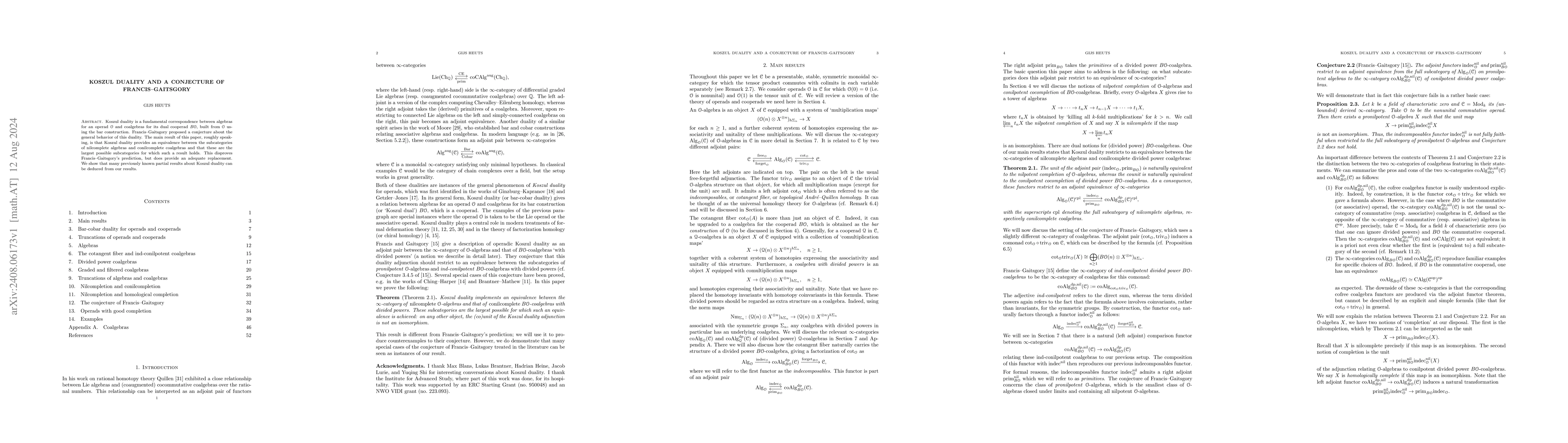 Thumbnail for Koszul duality and a conjecture of Francis-Gaitsgory