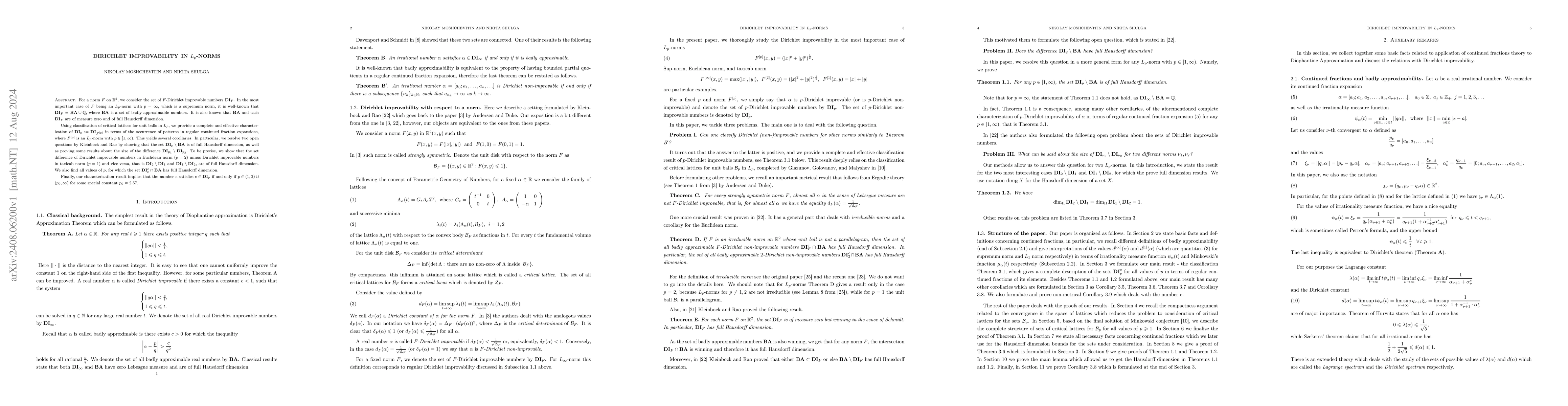 Thumbnail for Dirichlet improvability in $L_p$-norms