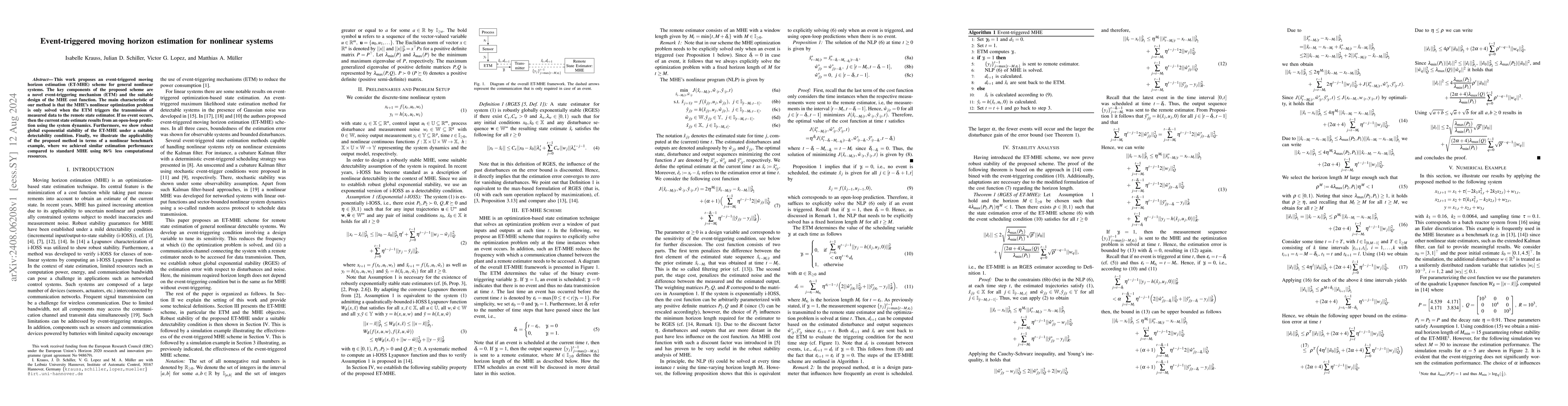 Thumbnail for Event-triggered moving horizon estimation for nonlinear systems