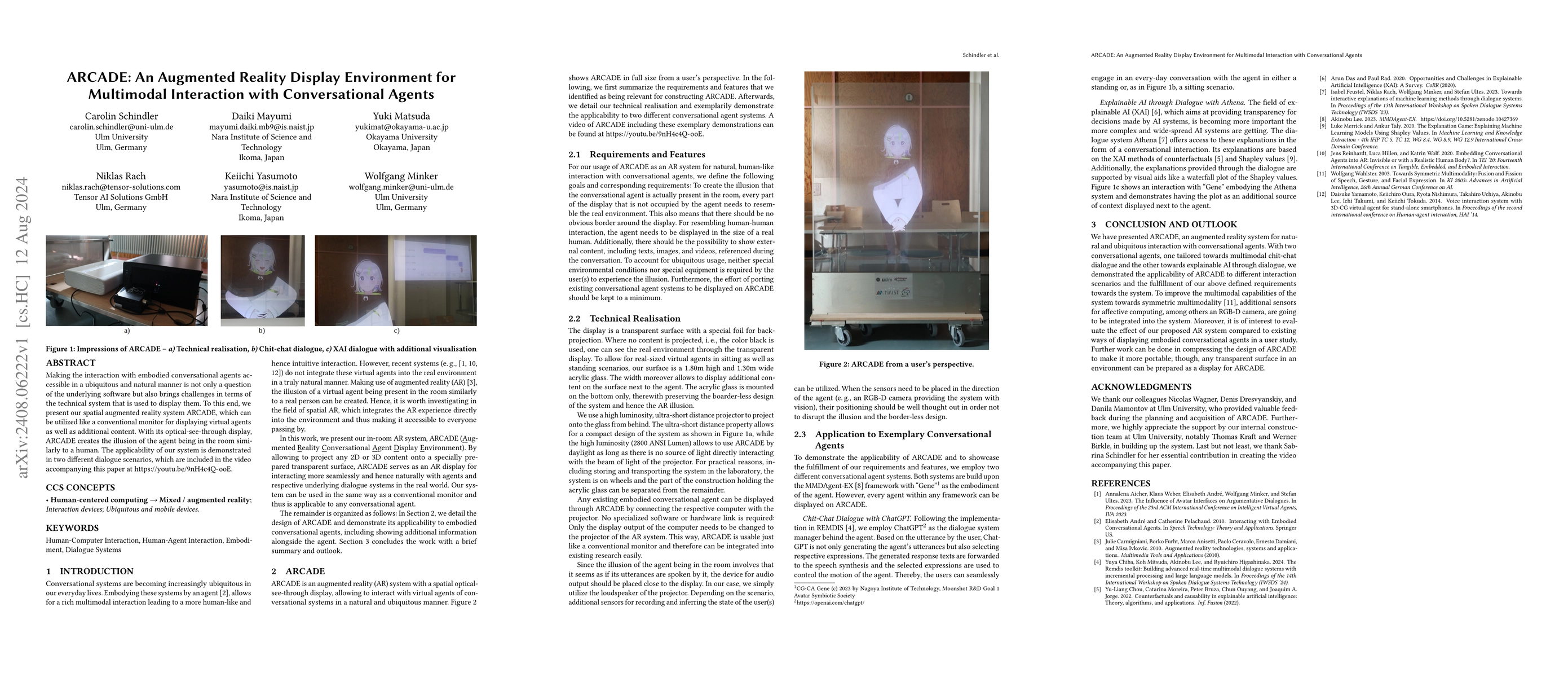 Thumbnail for ARCADE: An Augmented Reality Display Environment for Multimodal
  Interaction with Conversational Agents