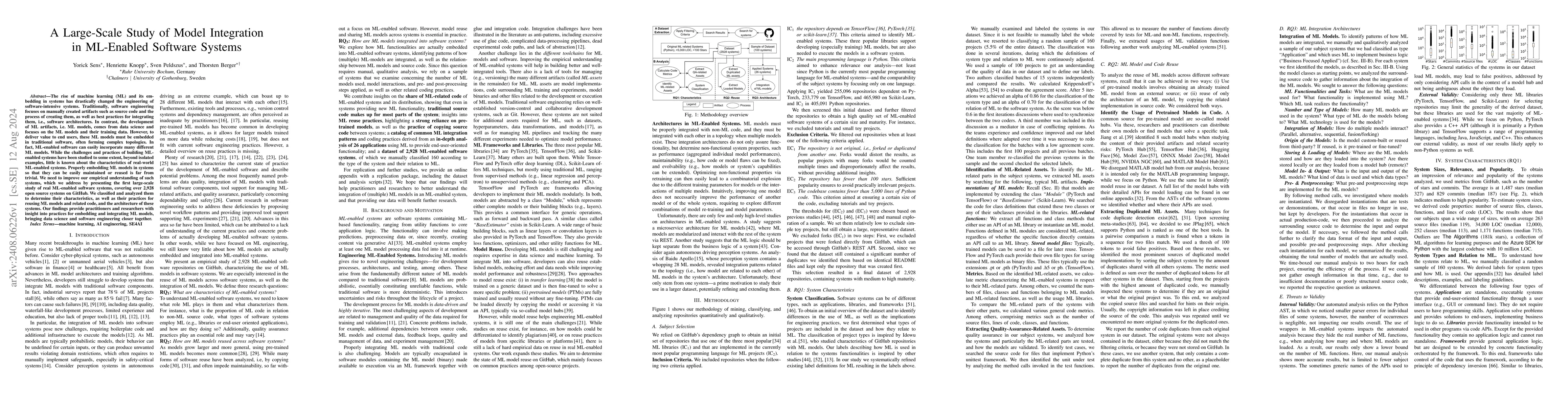 Thumbnail for A Large-Scale Study of Model Integration in ML-Enabled Software Systems