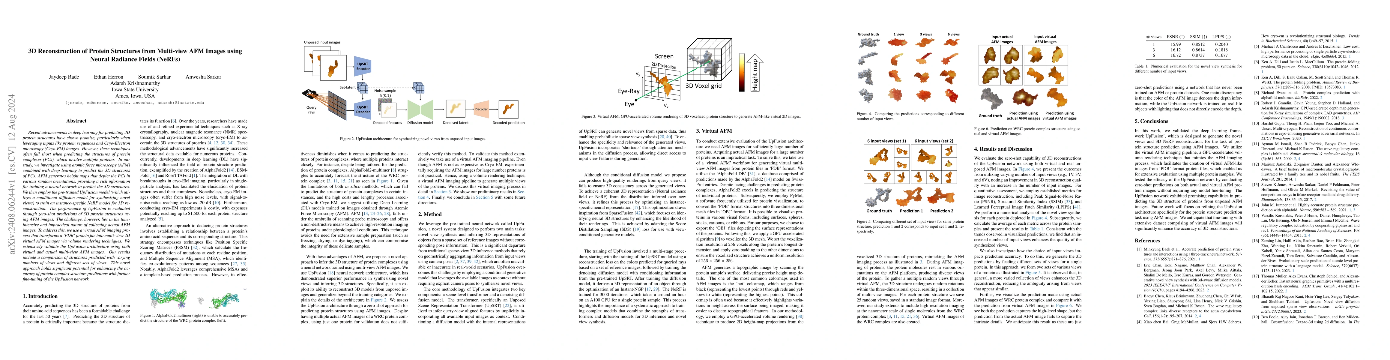 Thumbnail for 3D Reconstruction of Protein Structures from Multi-view AFM Images using
  Neural Radiance Fields (NeRFs)