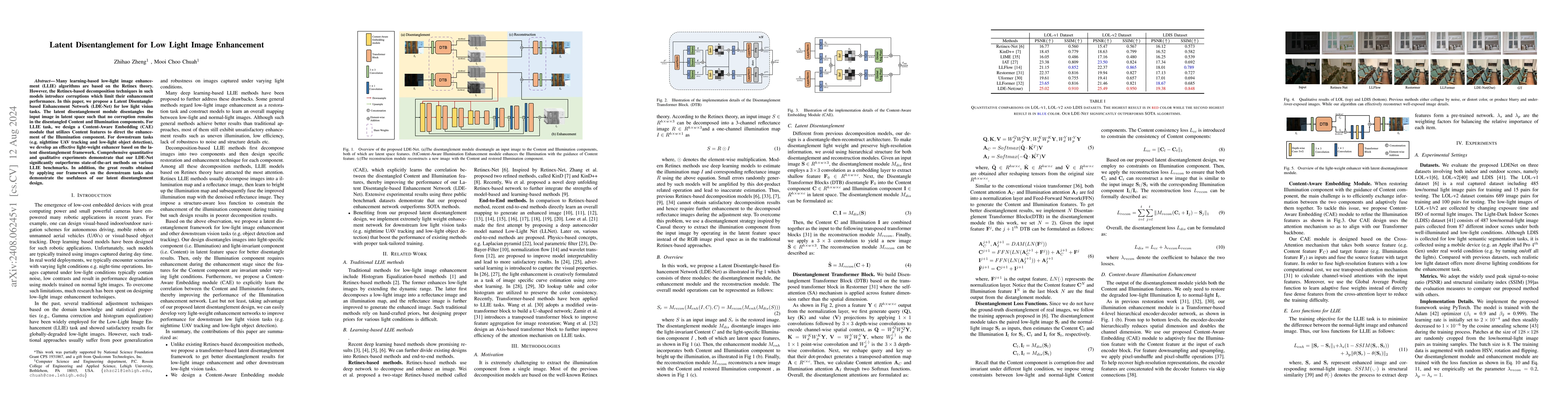 Thumbnail for Latent Disentanglement for Low Light Image Enhancement