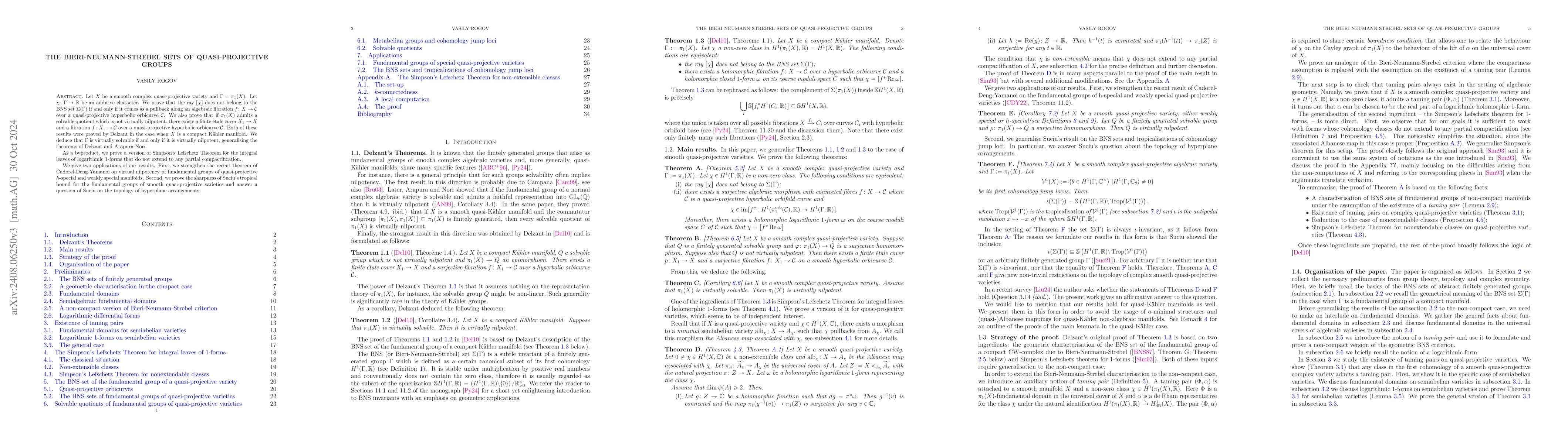 Thumbnail for The Bieri-Neumann-Strebel sets of quasi-projective groups