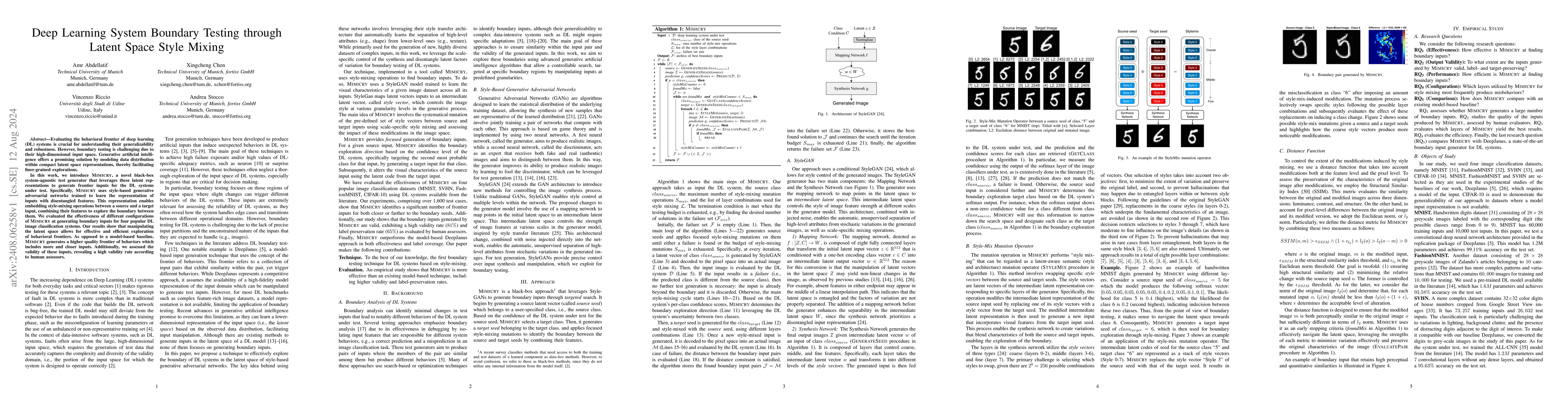 Thumbnail for Deep Learning System Boundary Testing through Latent Space Style Mixing