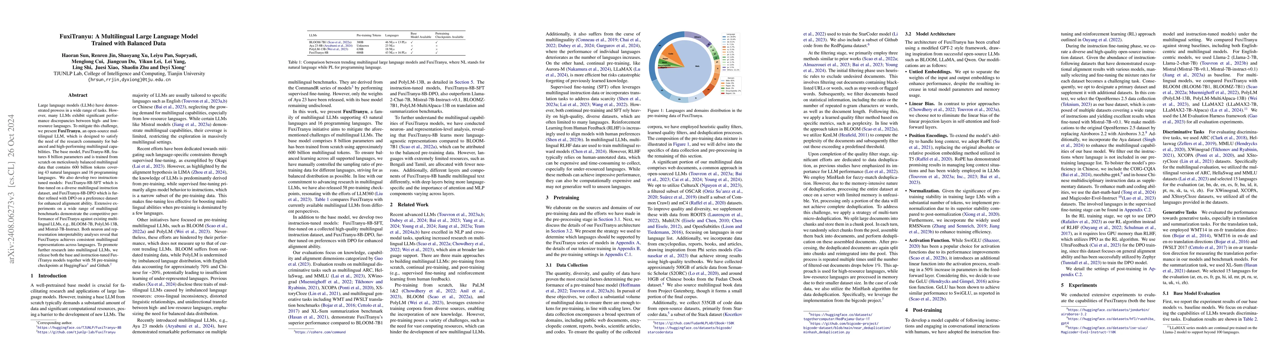 Thumbnail for FuxiTranyu: A Multilingual Large Language Model Trained with Balanced
  Data