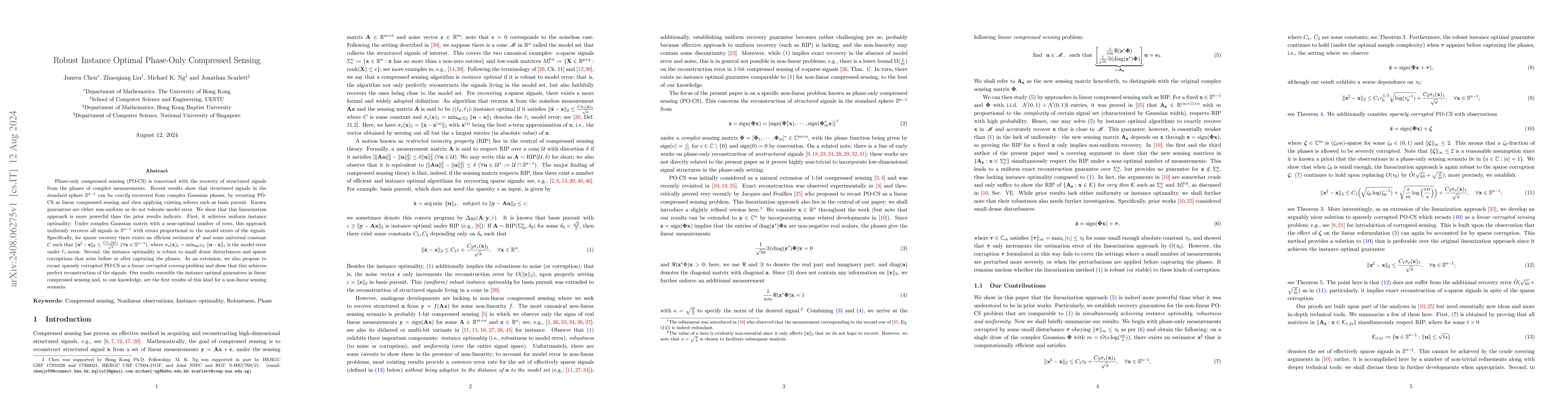 Thumbnail for Robust Instance Optimal Phase-Only Compressed Sensing
