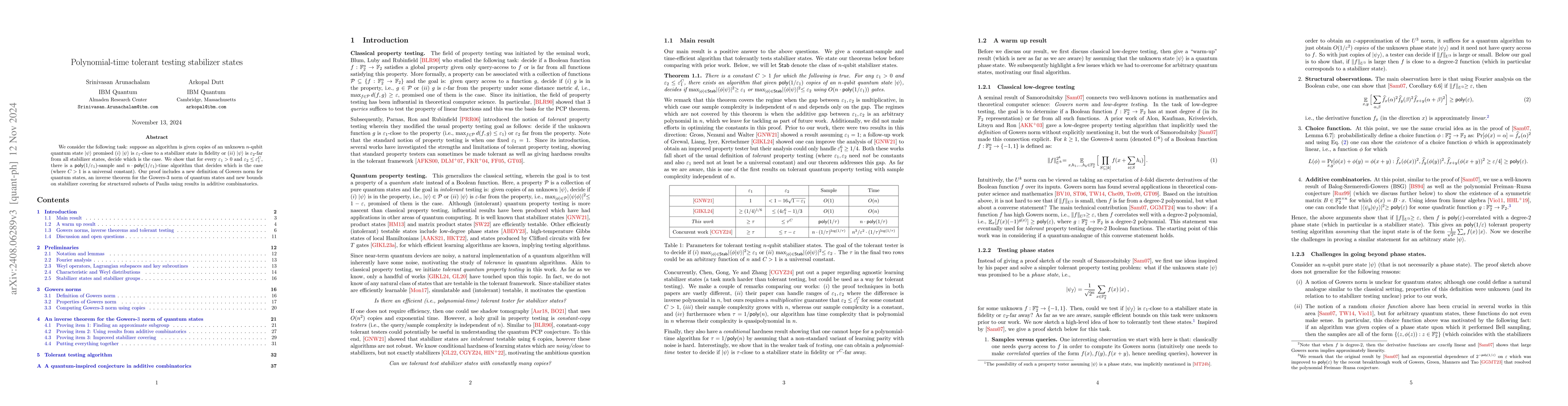 Thumbnail for Polynomial-time tolerant testing stabilizer states