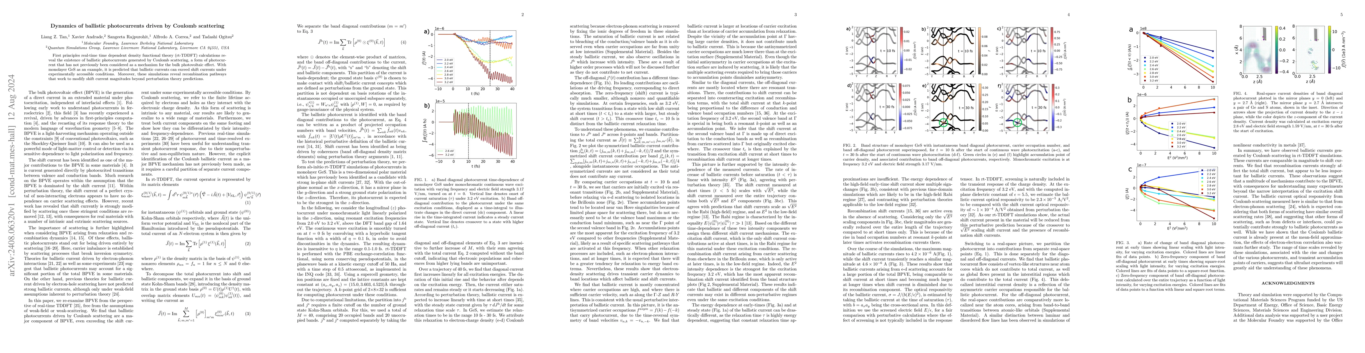 Thumbnail for Dynamics of ballistic photocurrents driven by Coulomb scattering