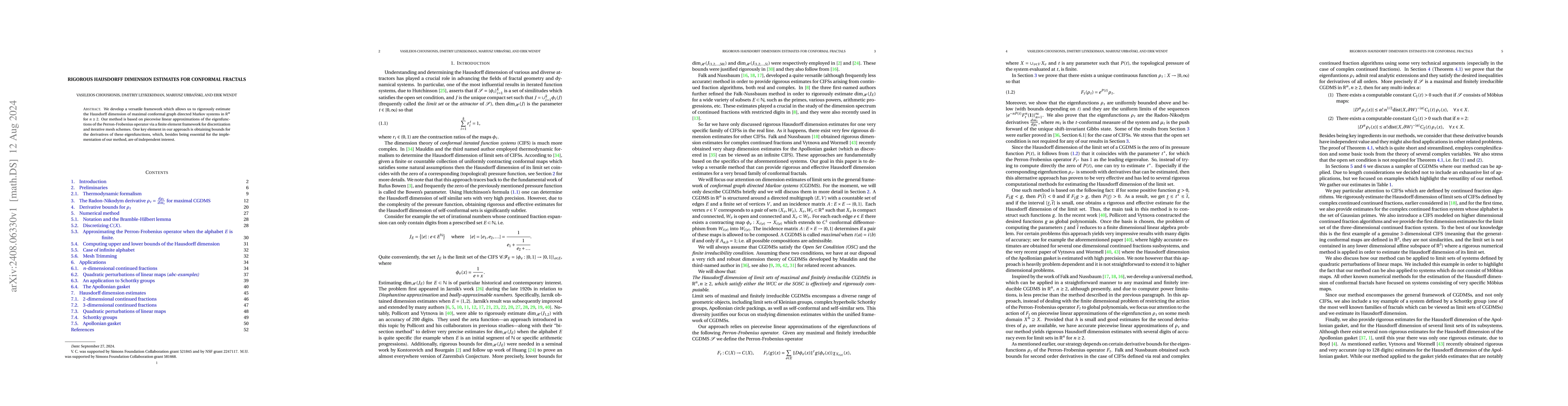 Thumbnail for Rigorous Hausdorff dimension estimates for conformal fractals