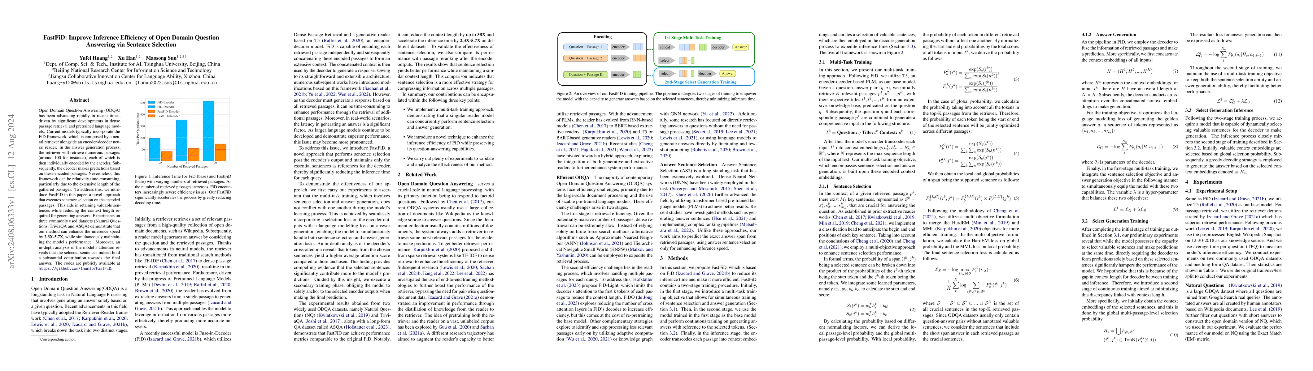 Thumbnail for FastFiD: Improve Inference Efficiency of Open Domain Question Answering
  via Sentence Selection