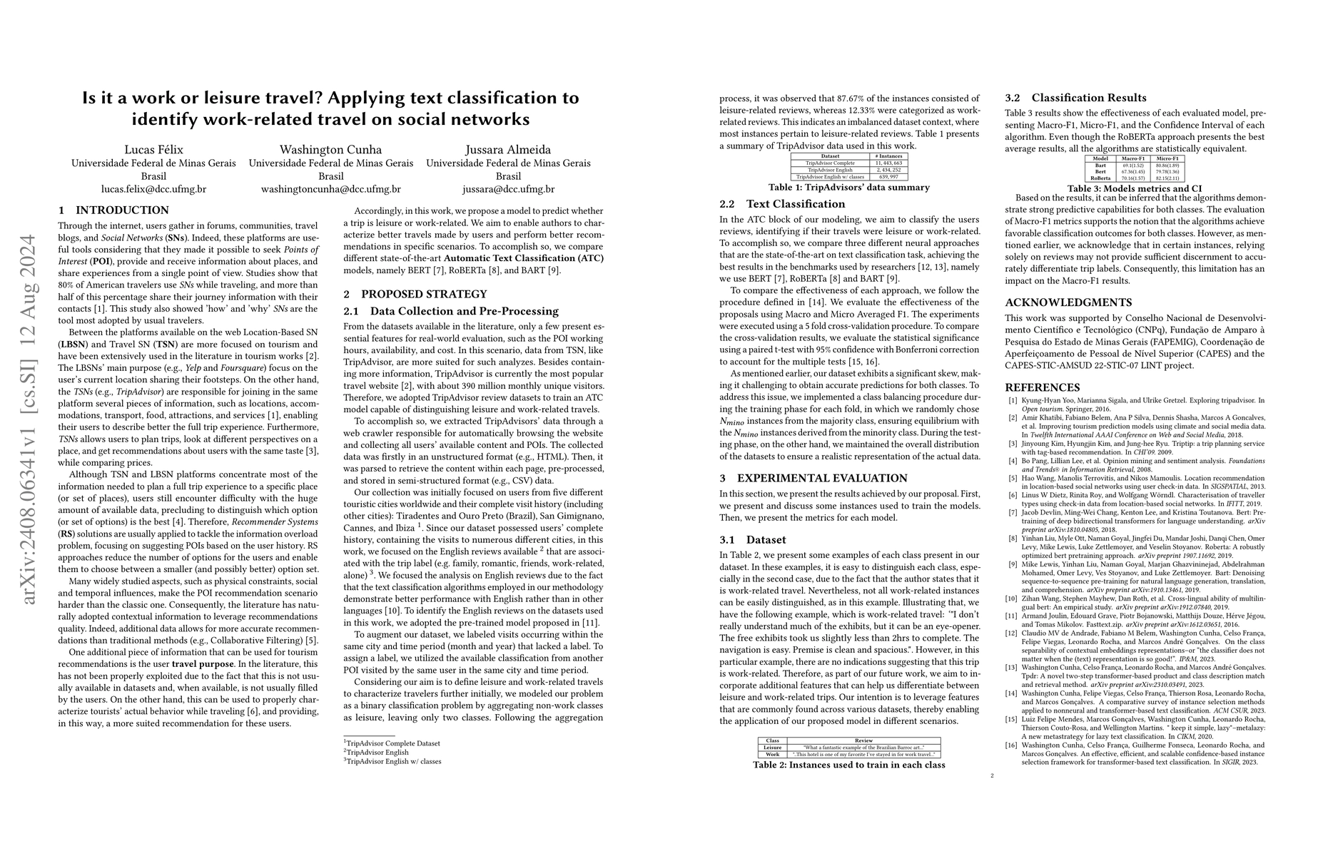 Thumbnail for Is it a work or leisure travel? Applying text classification to identify
  work-related travel on social networks
